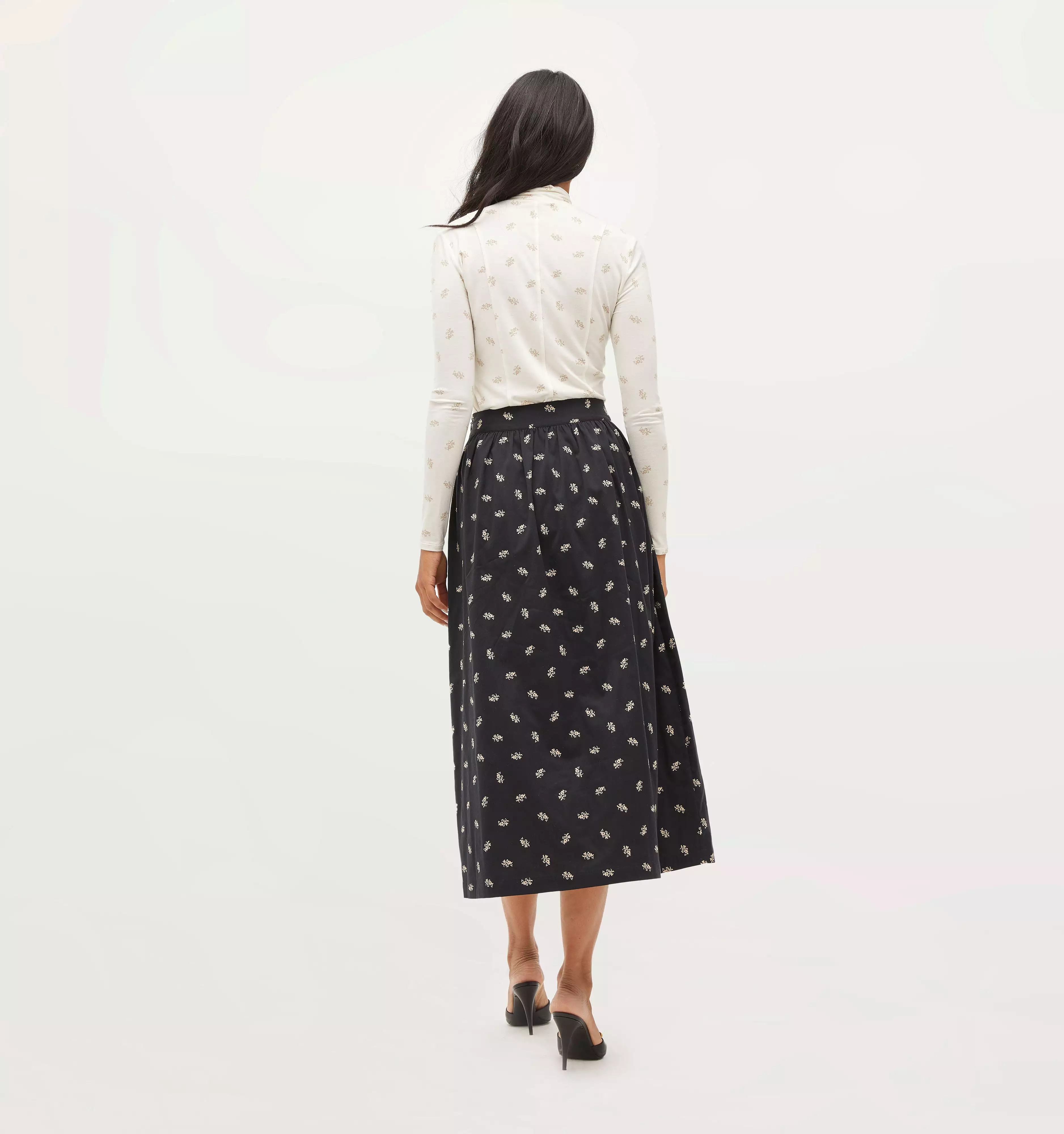 The Krista Skirt - Khaki Autumn Paisley