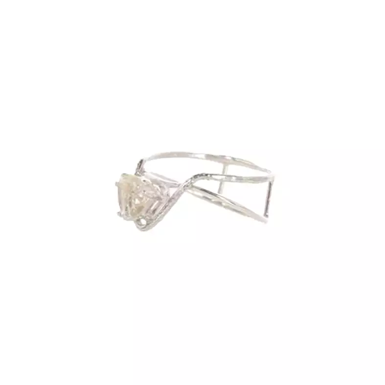 Trillion Ring Rutilated Quartz, Silver