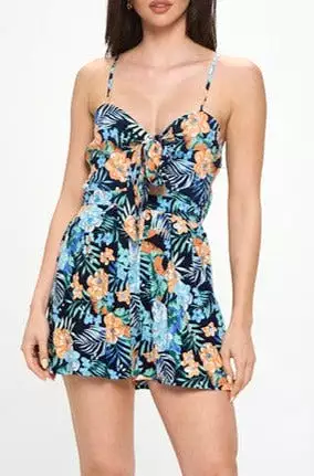 Tropical Cutout Romper