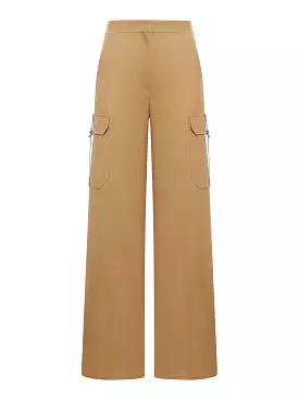 Wide trousers in stretch satin