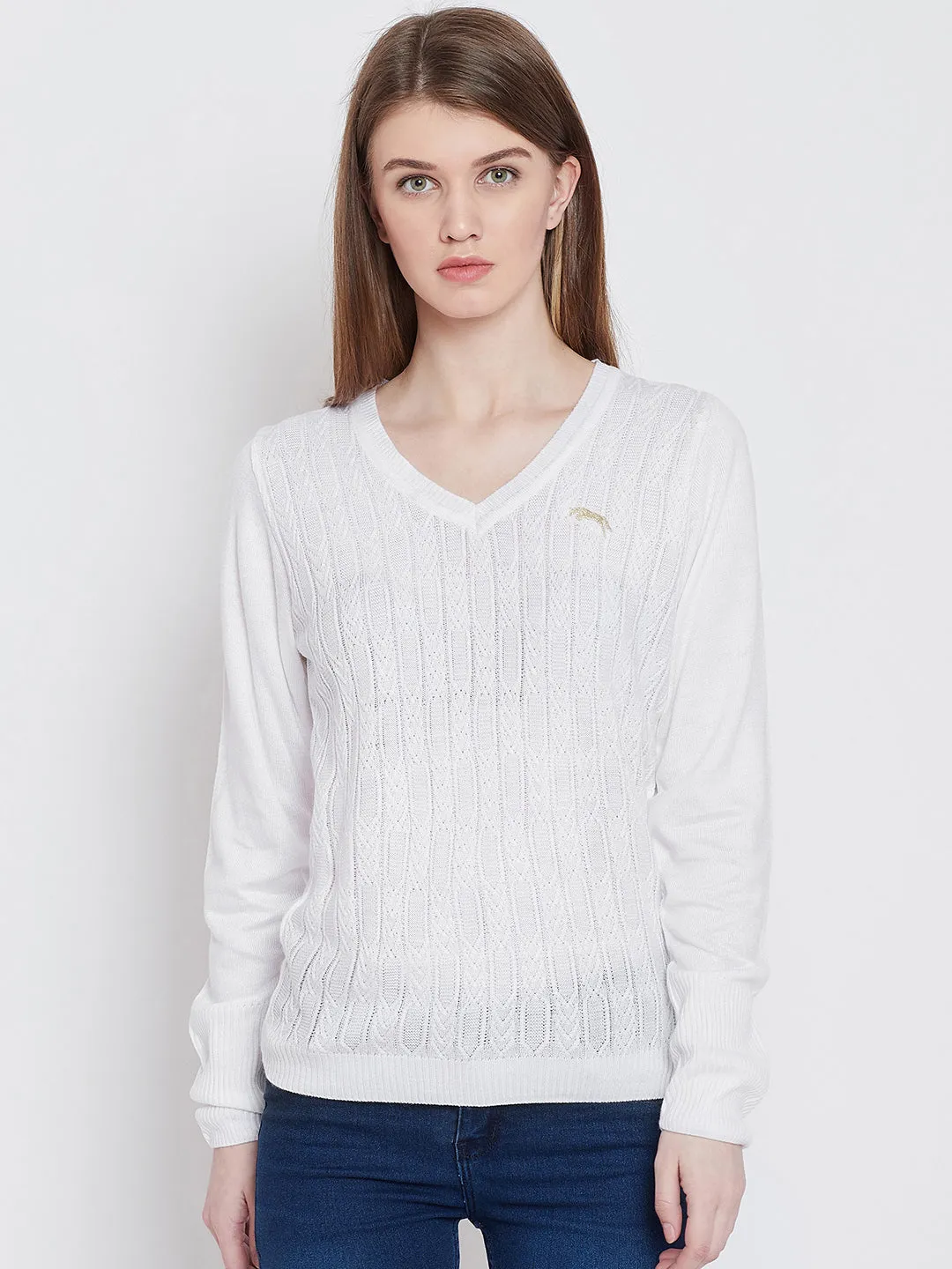 Women White Casual Sweaters