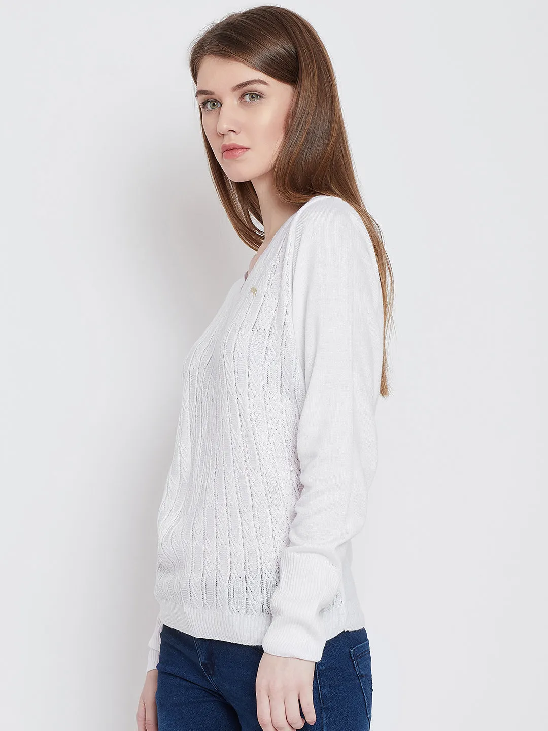 Women White Casual Sweaters