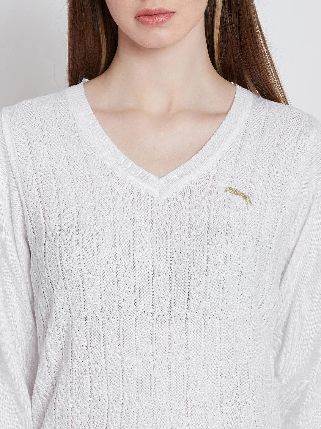 Women White Casual Sweaters