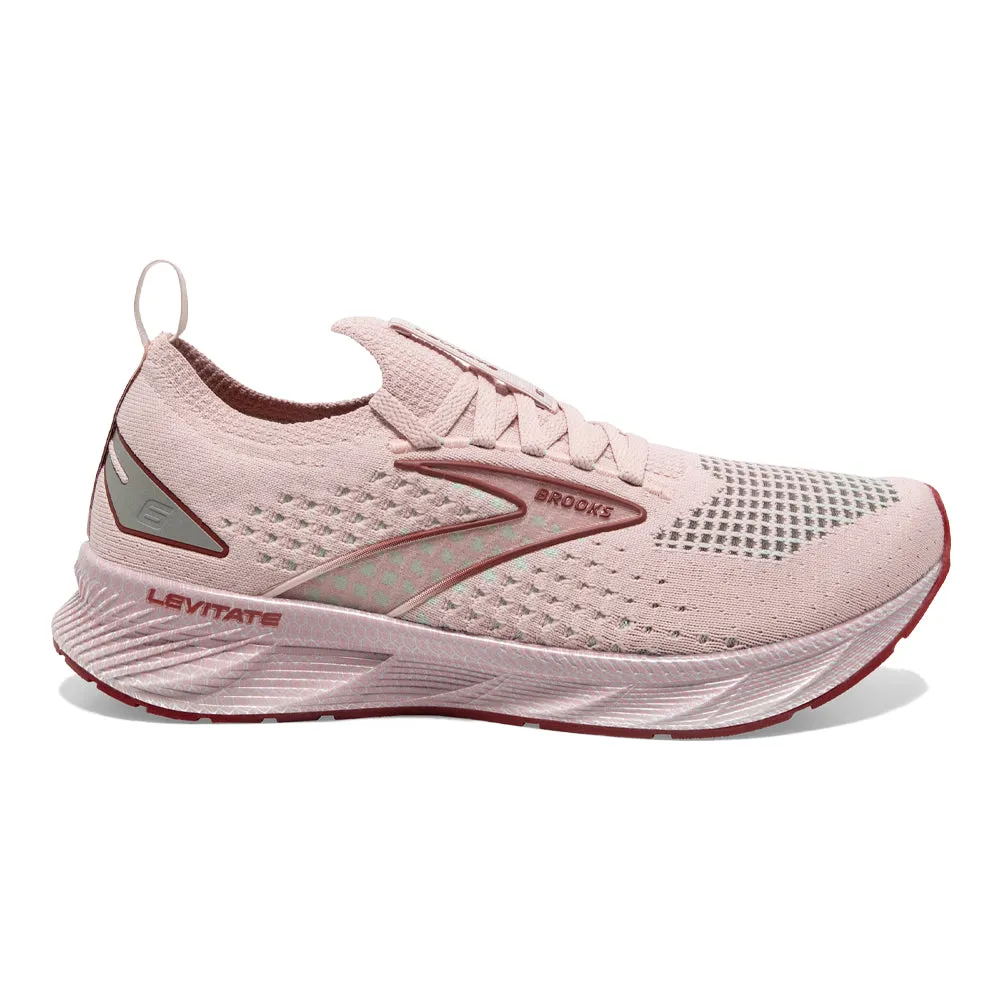 Women's Brooks Levitate StealthFit 6, Peach Whip/Pink, 7 B Medium